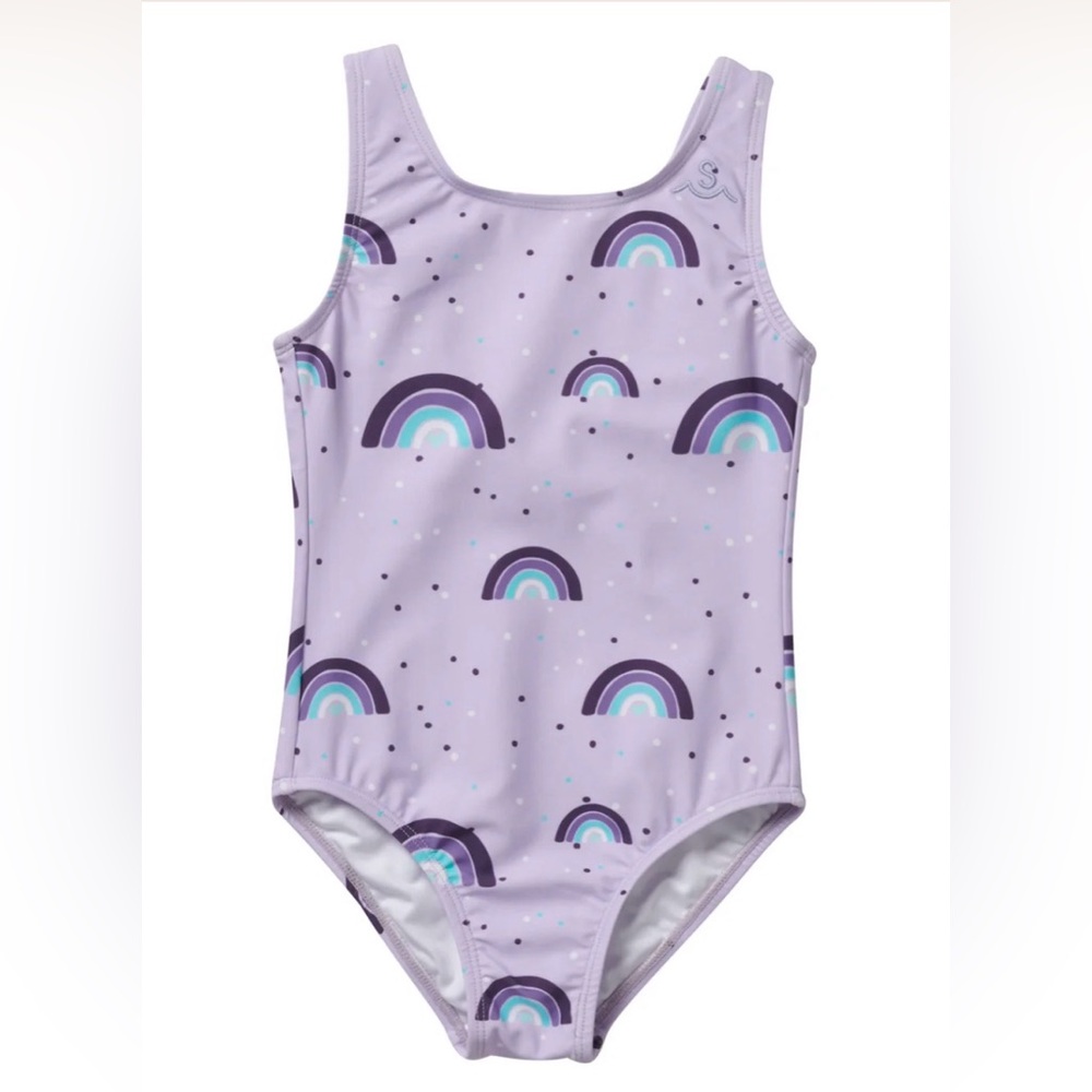 Seaesta Surf Girls Swimsuit NWT Sea Arches rainbow print in Grape purple